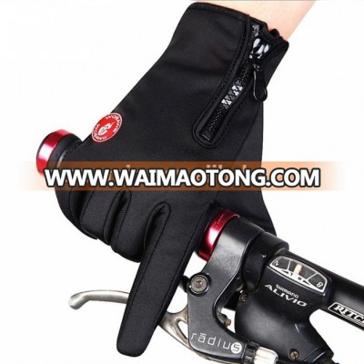Workout waterproof full finger anti slip quakeproof neoprene screen touch bicycle/ bike riding gloves